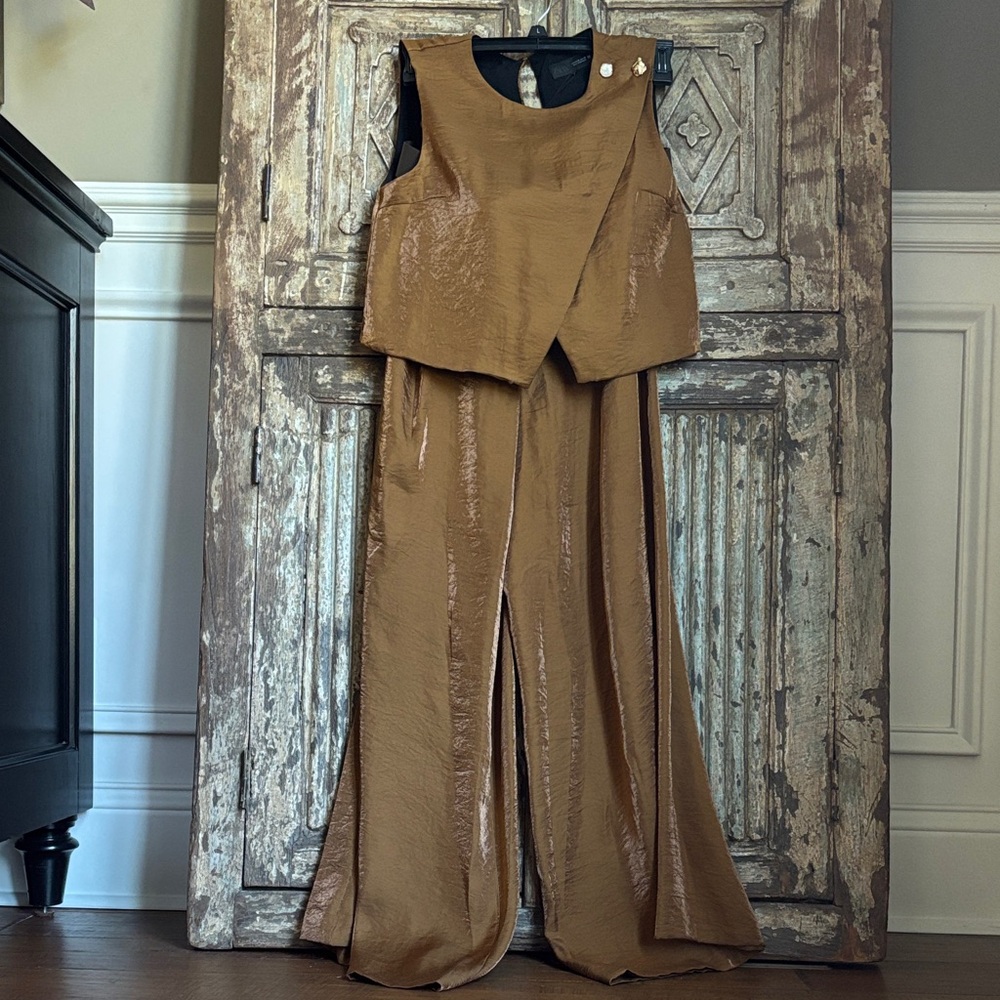Zara Burnt Sienna Sleeveless Set